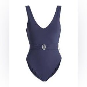 NWT Tory Burch Miller Navy Blue One-Piece Swimsuit Size Small